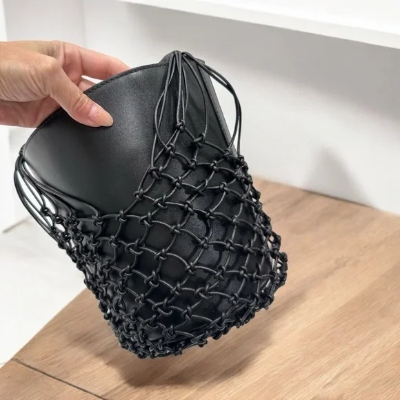 J. Crew Sedona Basket Bag Black Leather - Picture 5 of 11